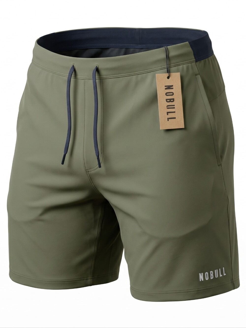 NOBULL Men's Performance Training Gym Shorts Olive Green XXL Stretch Athletic Wo